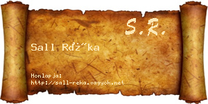 Sall Réka névjegykártya